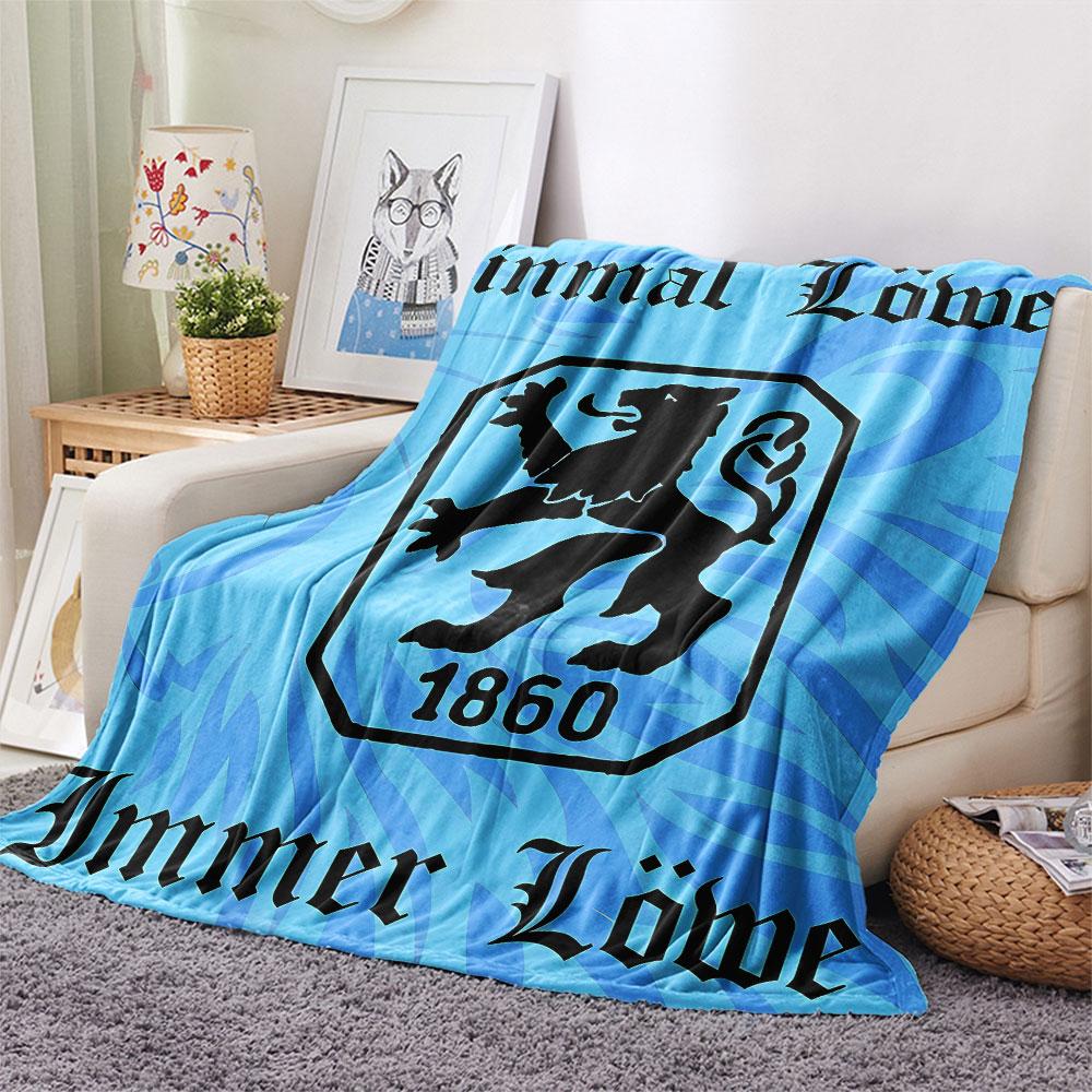 1PC TSV 1860 Munich Patterned Flannel Blanket Suitable For All Seasons for Home Decor Warmth and Comfort Gifts Holiday Present