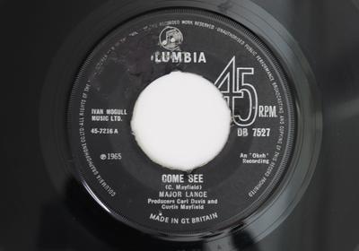 7-Zoll Schallplatte MAJOR LANCE  Come See  You Belong To Me My Love DB7527 COLUMBIA 1965 UK SoulFunk Gebraucht