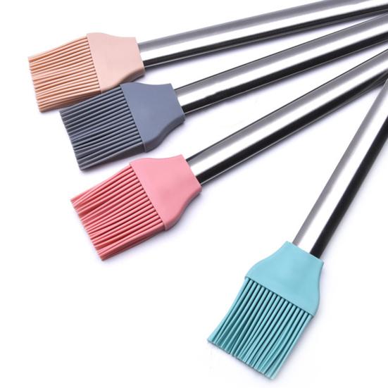 Oil Brush Multi-functional High Temperature Resistant Stainless Steel Handle Barbecue Baking Kitchen Cooking Brush for BBQ