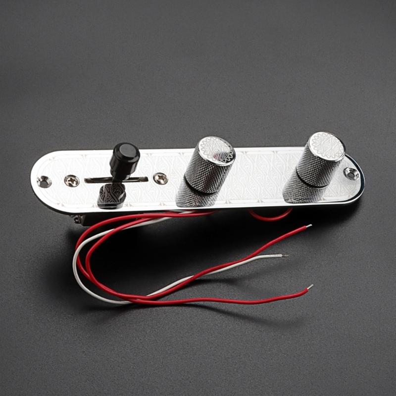 3 Way Wired Loaded Control Plate with Switch Knob for Electric Guitar Playing