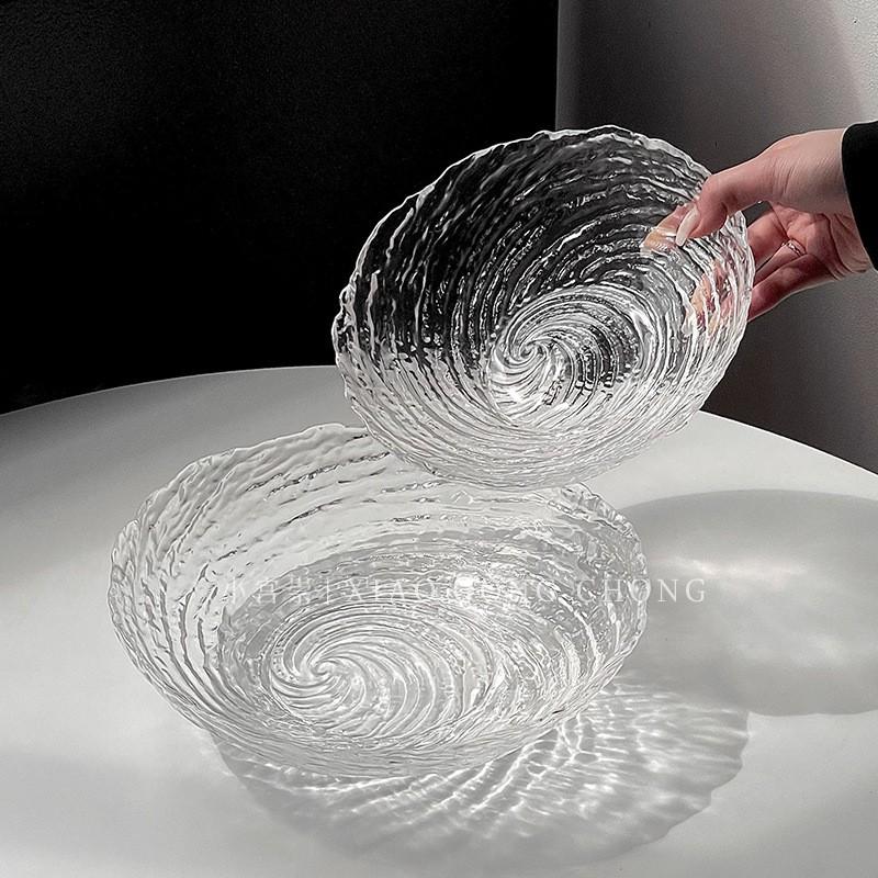 Irregular Ice Glass Bowl Salad Fruit Dessert Home Kitchen