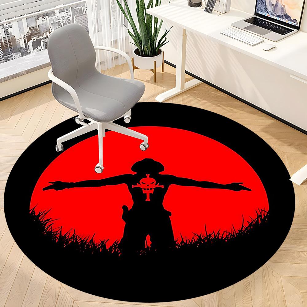 One Piece Portgas·D· Ace Office Round Area Rug, Under Office Chairs Bedroom Living Room Home Decor a0908138