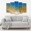 Five Piece Picture Canvas Print Grass Sea Beach
