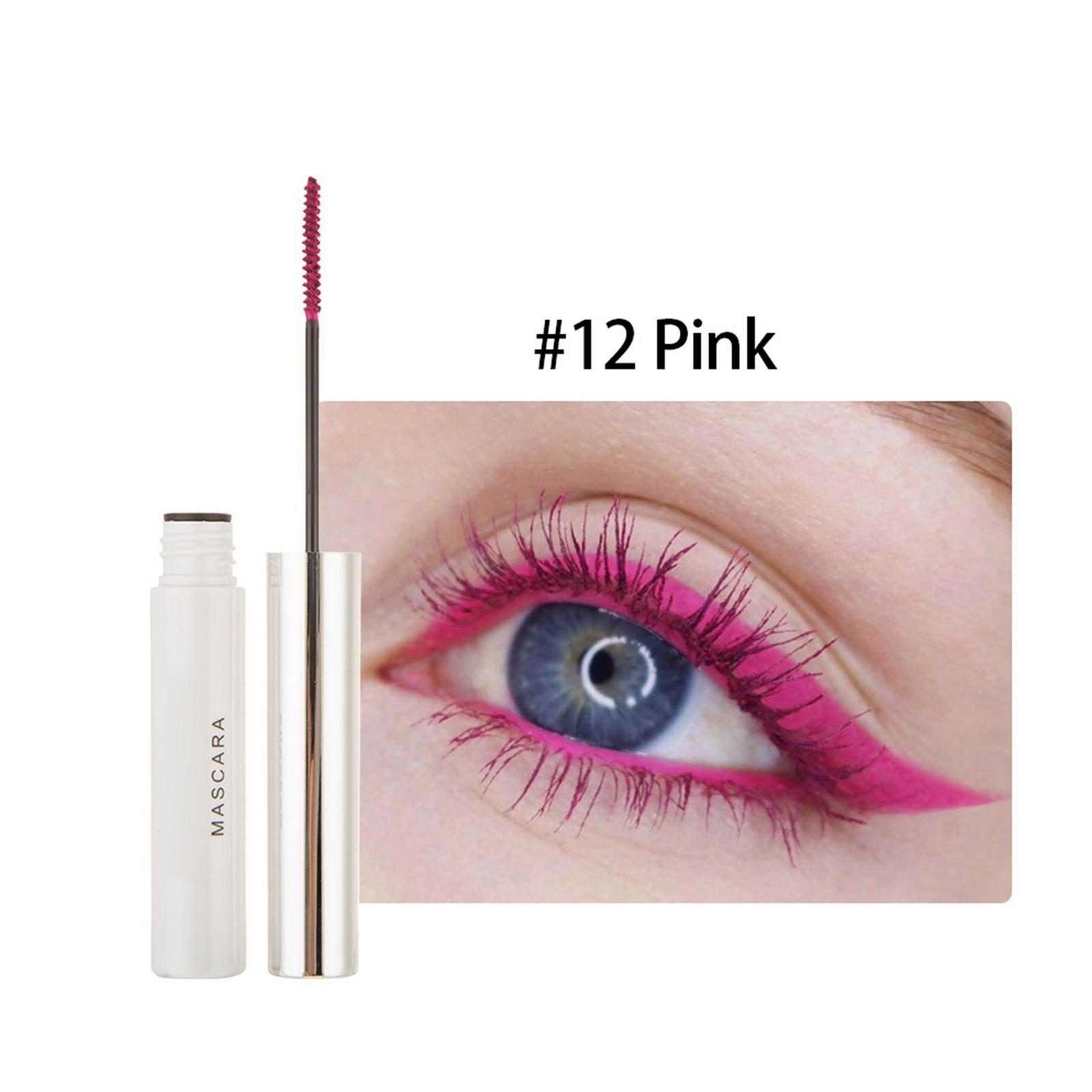 

Водостойкая 12-цветная подкручивающая тушь для ресниц, удлиняющая тушь для ресниц, тушь для ресниц, придающая объем, тушь для ресниц, макияж, 5 мл One Size розовый