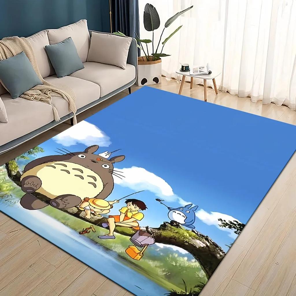 3D T-Totoros Cartoon Area Rug Large,Carpet Rug for Living Room Bedroom Sofa Doormat Decoration,kid Play Non-slip Floor Mat