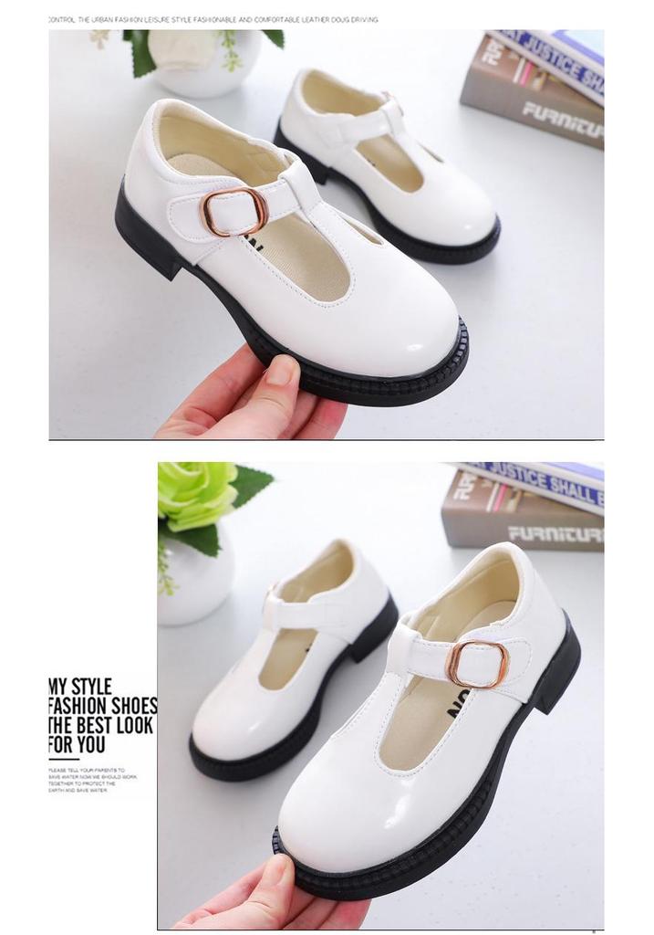 Children's Girls Princess Leather Flats - Soft Sole Spring/Autumn 2026 Student Performance Shoes