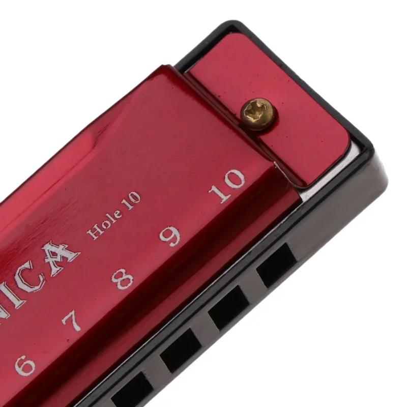 Titanium Copper Core 10 Hole Blues Harmonica Metal Harmonica Key Of C Chromatic Scale Harmonica With Box For Beginner Kids