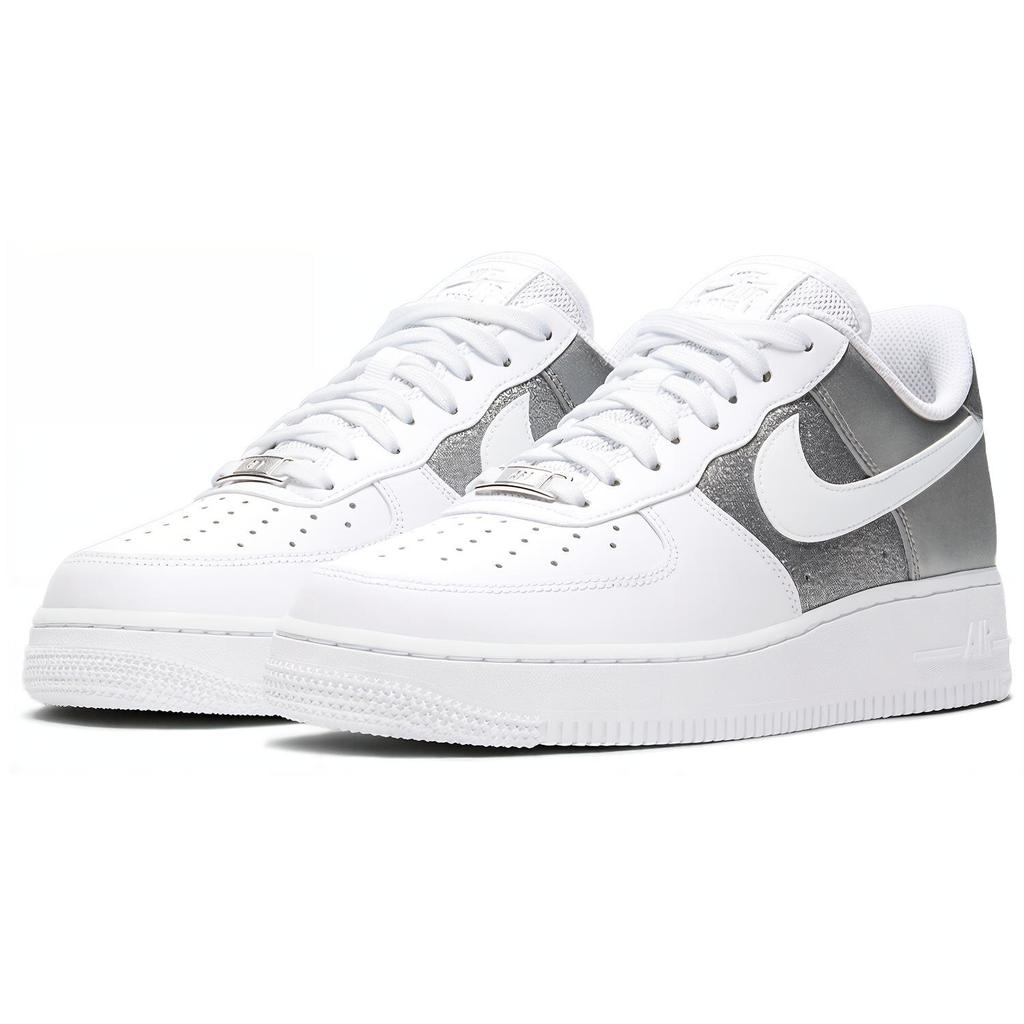 New Nike Air Force 1 Low 07 White Metallic Silver Women's DD6629-100