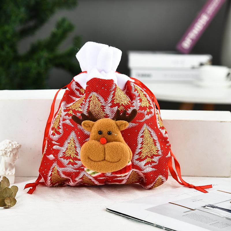 Creative Christmas tote bag three-dimensional doll candy bag bundle pocket decoration gift bag