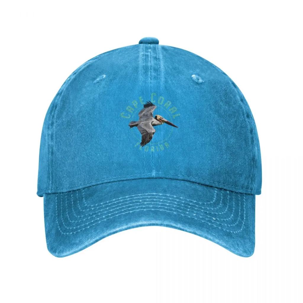 Cape Coral Florida Pelican Design Baseball Cap Horse Hat Wild Ball Hat Christmas Hat Winter Hats for Unisex Unisex Golf Wear Womens