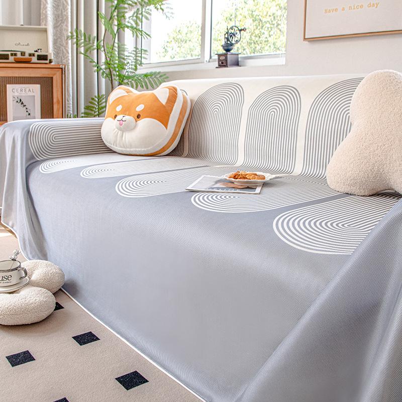 Sofa Cushion Summer High-Grade Small Clear Sofa Seat Cushion for Summer Non-Slip Stain-Resistant Cool Sofa Cover