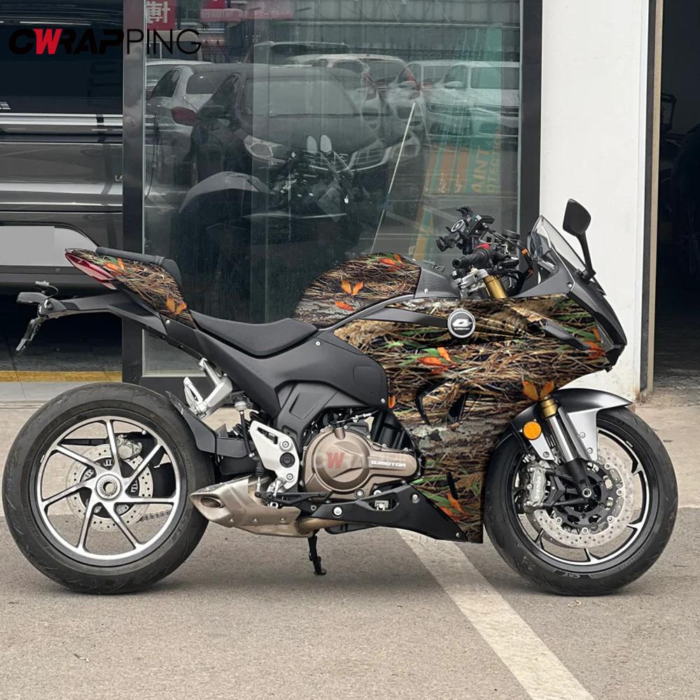 Camouflage Foglia Motocicletta Vinile Adesivo Car Wrapping Adesivo Autoadesivo per Copriauto Pellicola Antigraffio Foglio di Wrapping Copertura