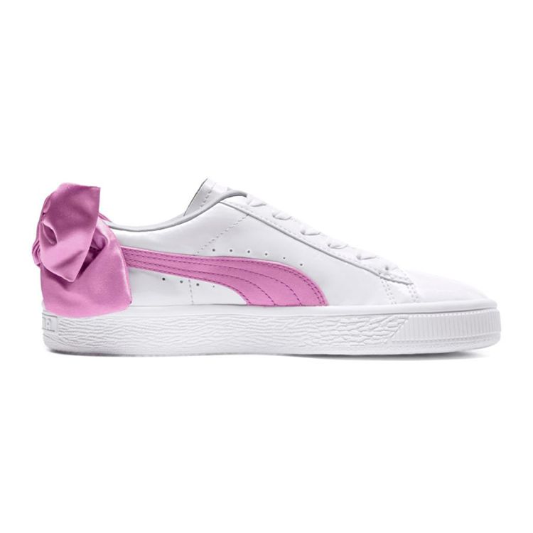 Puma Basket Bow Patent Jr White Orchid Kids Sneakers Grey 367621-02