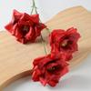3 Heads Full Blooms Artificial Rose Flower Real Touch Faux Silk Rose Bouquet 25" Long Stem Fake Rose Flowers for Home Kitchen Party Wedding Decor