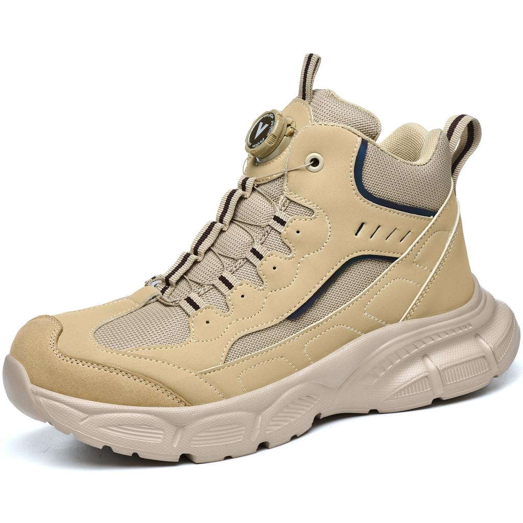 Obrotowy Przycisk Buty Bezpieczeństwa Buty Robocze 2026 Męskie Ochrona Czubka ze Stali Buty Ochronne Odporne na Zgniecenie Odporne na Przebicie Niszczalne Buty