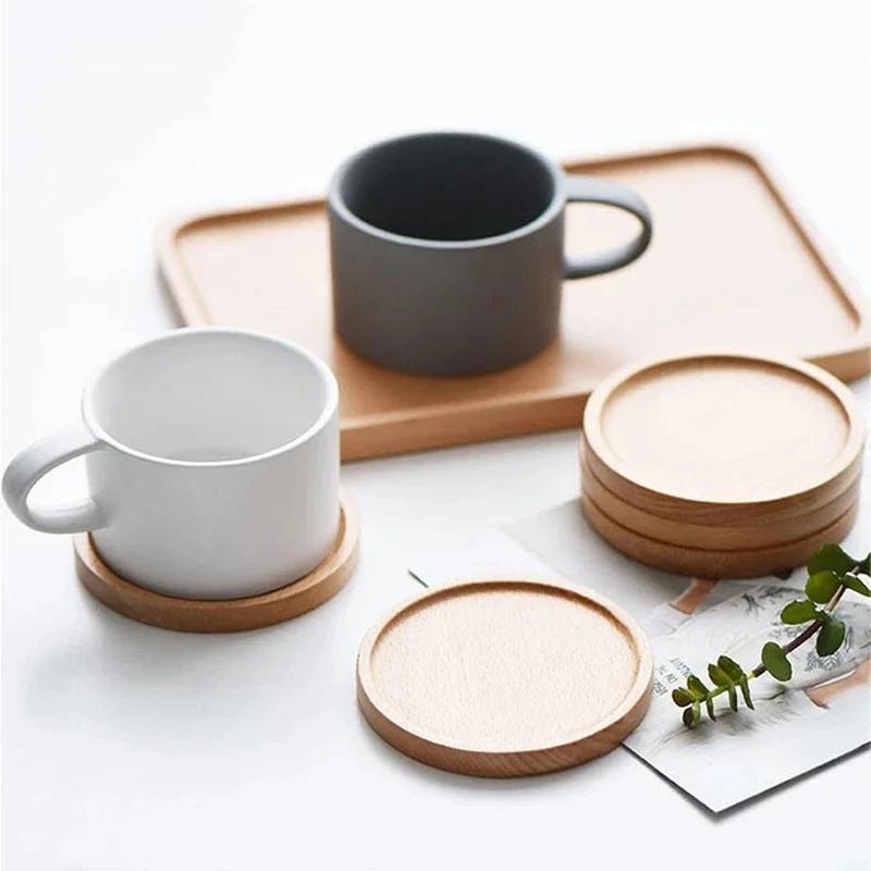 Multi Bambus Skuff Trefat Blomsterkrukke Skuff Kopp Pad Coaster Tallerken Kjøkken Dekorativ tallerken Creative Coaster Kaffekoppmatte