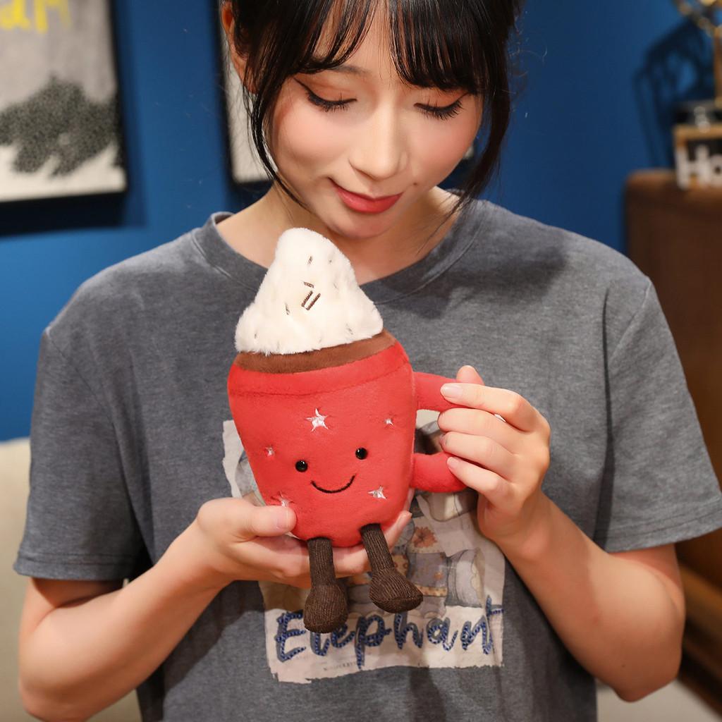 Cream Teacup Ice Shape Plush Toy Stuffed Doll Bedroom Decoration Kids Gifts