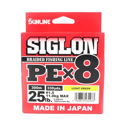Sunline PE Line X8 Siglon 300M PE 1.5 25LB Vert Citron (2233)
