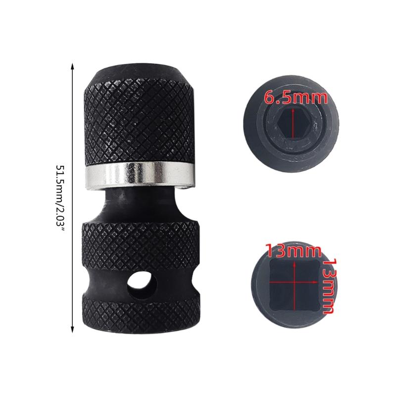 Quick Release 1/2-Inch Square Drive To 1/4-Inch Hex Female Socket Adapter Converter Chuck Adapter for Impact and Ratchet