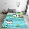 Chiikawa Fishing Plush Blankets Child  Flannel Throw Blanket For Bedroom Warm Soft Custom Quality Bedspread Birthday Present