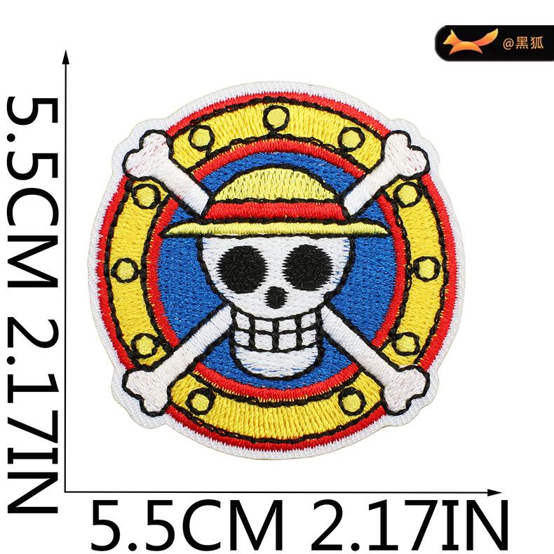 Black Fox Cartoon Animation Character Embroidery Cloth Sticker Japanese One Piece Patch Computer Embroidery Sticker