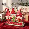 Multi-purpose Desktop Organizer Christmas Theme Wooden Napkin Holder, Decorative Holiday Paper Towel Stand, Unique Ornament Holder HD UV Printing for