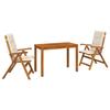 Garden Dining Set Natural Solid Wood Acacia