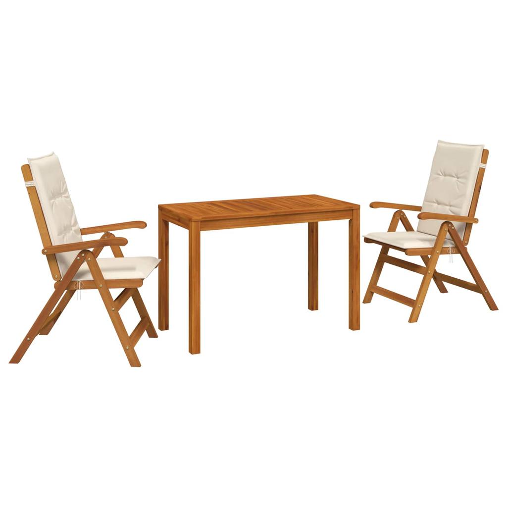 Garden Dining Set Natural Solid Wood Acacia