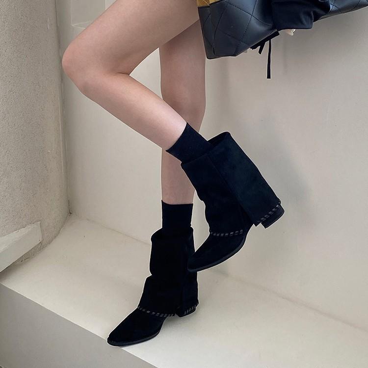 Pointed Short Boots Women's New 2025 Autumn and Winter Women's Boots Western Boots Martin Boots Pant Boots Cowboy Boots Thin Boots