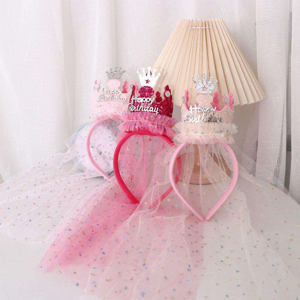 Mesh Sequin For Children Girls Hair Hoop Birthday Hairband Hair Accessories Korean Style Headband