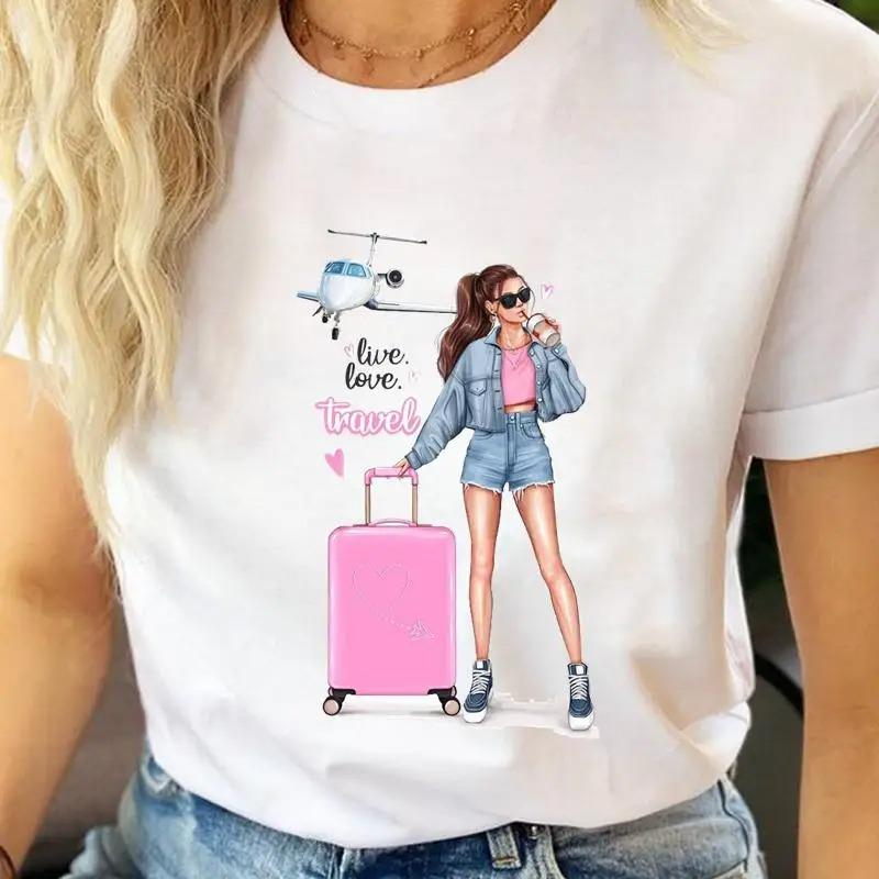 Beauty Flower Graphic Streetwear Fashion Girls TShirts Harajuku Y2K Clothes Short Sleeve Summer Tee Casual FeUnisex ONeck Tops