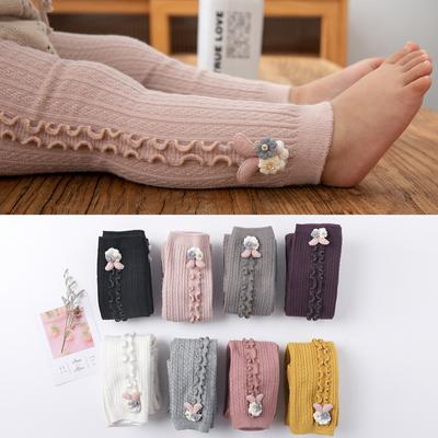 Baby Girls Tights Toddler Kid Girl Ribbed Stockings Cotton Warm Pantyhose Solid Candy Color Tight Autumn Winter Style 0-6T