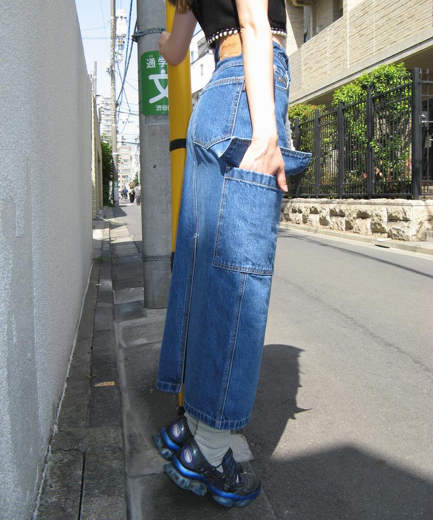 Plack Woman [Onnuk X Plac] Cargo Skirt K42 Mid Blue