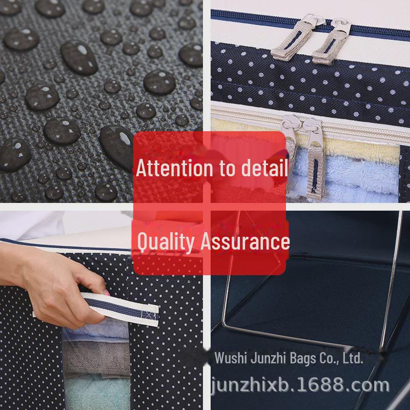 Coffre de rangement pliable en tissu avec cadre en acier et revêtement imitation lin imperméable