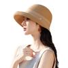 Spring and summer new hat women's light luxury high-end sense Lafite straw hat upturned edge sun protection bucket hat travel vacation sun hat