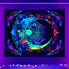 1pc UV Responsive Moon Tapestry, Bohemian Fluorescent Tapestry, Mysterious Moon Phase, Starry Sky, Universe Aesthetic Tapestry