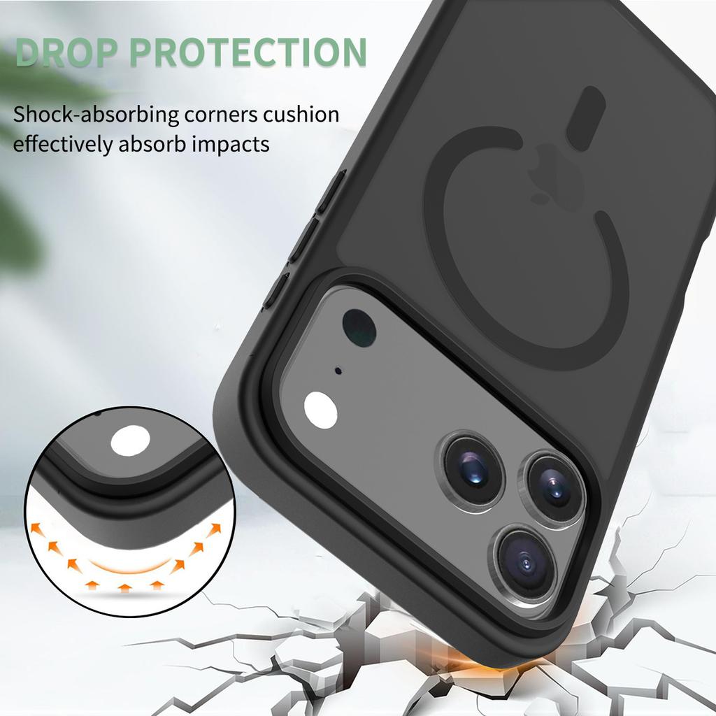 Magnetic Sandblasted Texture Dual-Function Case for iPhone 17 Drop-Proof Apple iPhone 16 Pro Max Protective Cover