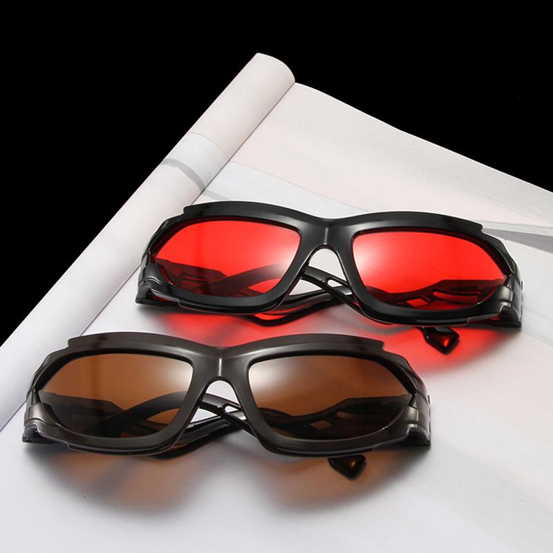 SO&EI Ins Popular Fashion Cat Eye Sports Driving Sunglasses Men Vintage Punk Gradient Mirror Goggles Women Hollow Shades UV400