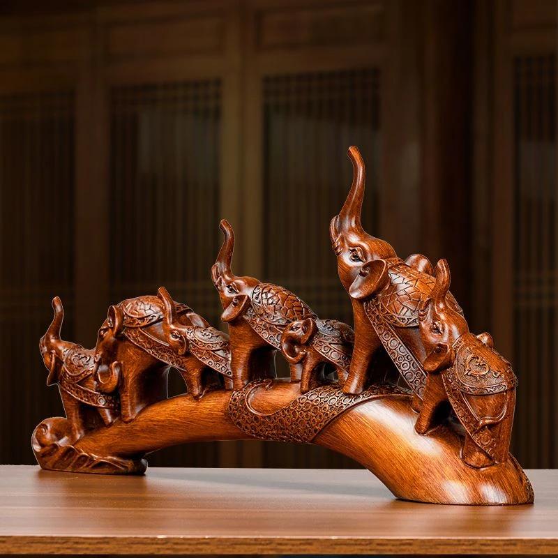 Sette Elefanti Fortunati Ornamenti Elefante Attrazione di Ricchezza Decorazione Creativa per Casa Soggiorno Regali per Trasloco Nuova Casa