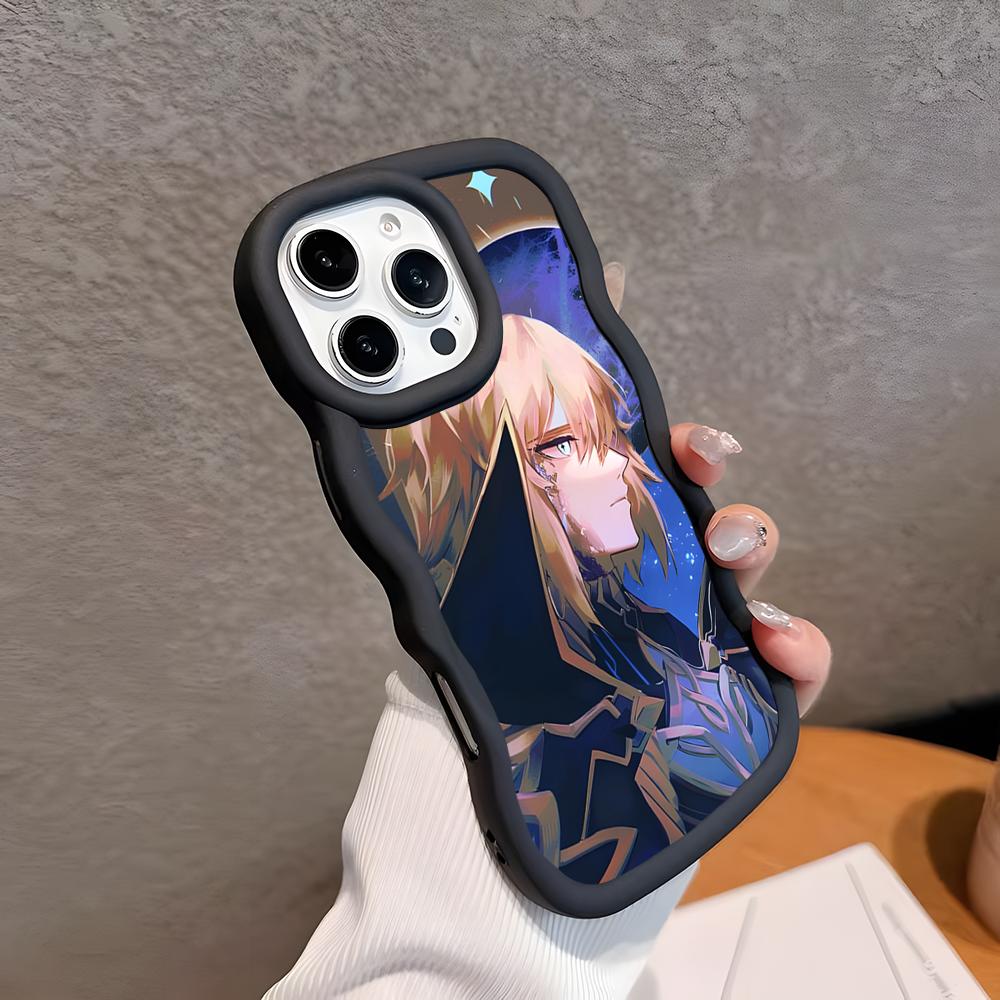 

Game GI Dainsleif Phone Case for iPhone 17 16 15 14 13 12 11 Air Pro Max Plus Black Soft TPU Wavy Edge Cover iPhone 13 Pro Max