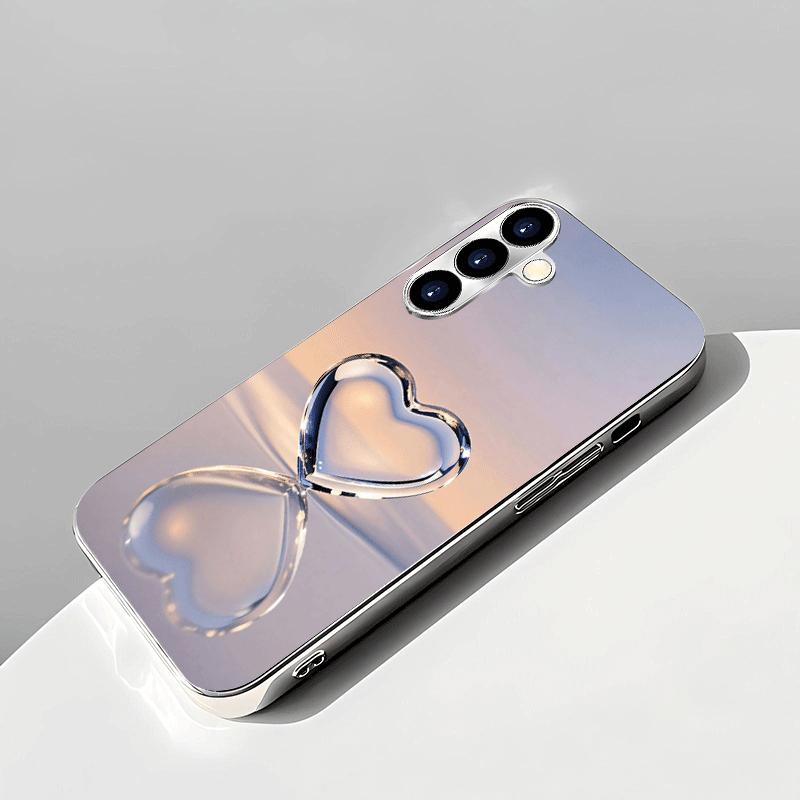 Zaawansowane kryształowe szklane etui na telefon w kształcie serca, odpowiednie do Samsung Galaxy S26 S25 S24 S23 S22 S20 FE/Ultra/Plus, odporne na wstrząsy