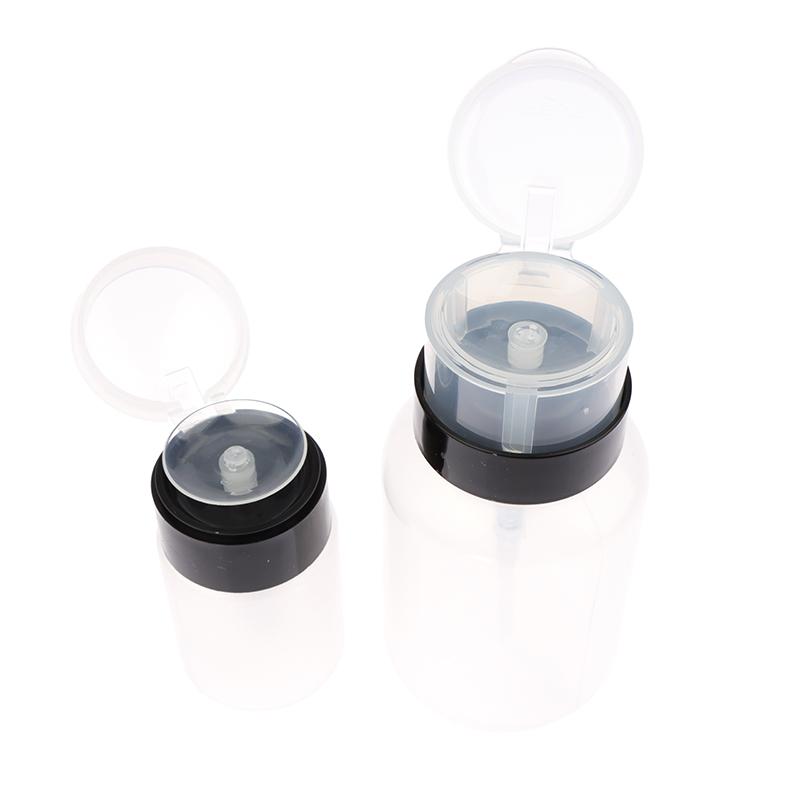 1Pc 60/200Ml Empty Press Nail Bottle Pump Dispenser Plastic Polish Portable Liquid Makeup Remover Cleaner Manicure Tool