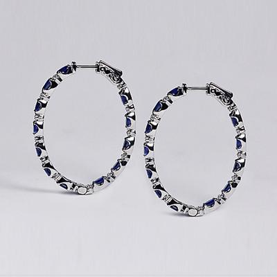 Huitan New Arrival Fashion Women Hoop Earring Dazzling Blue/White Cubic Zircon Elegant Female Accessories Gifts Earrings Jewelry