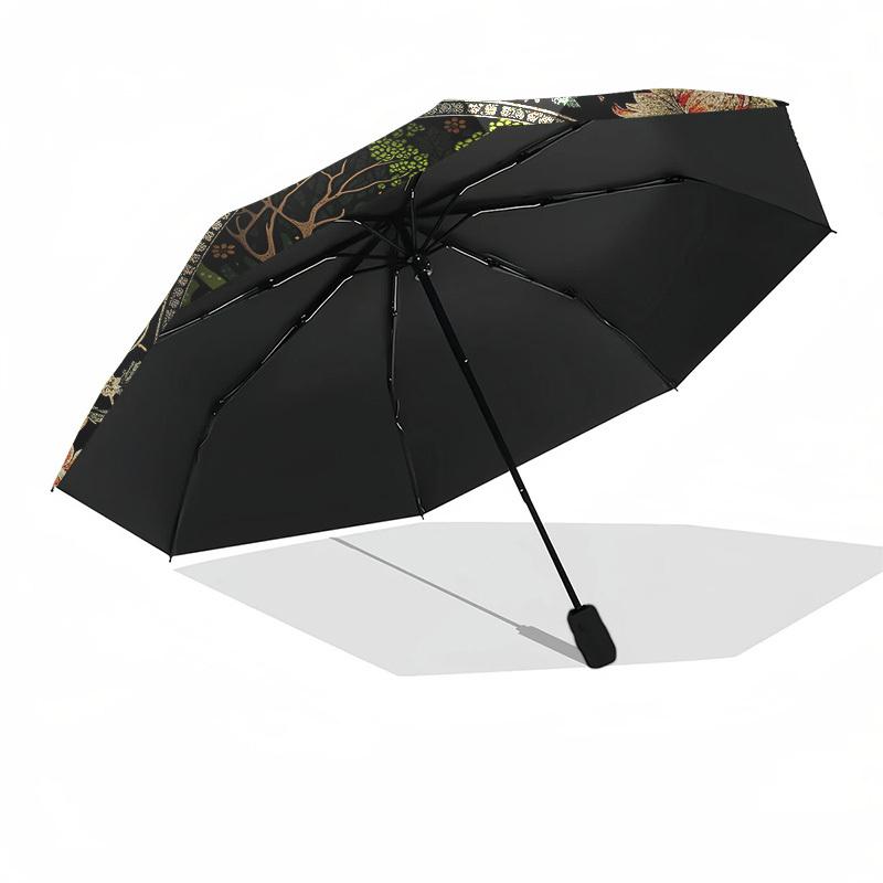 Deer, ForestThemed Automatic Opening and Closing Umbrella - 8 Ribs, Suitable for Leisure and Going Out, Outdoor Accessory, Gothic Style, Fas