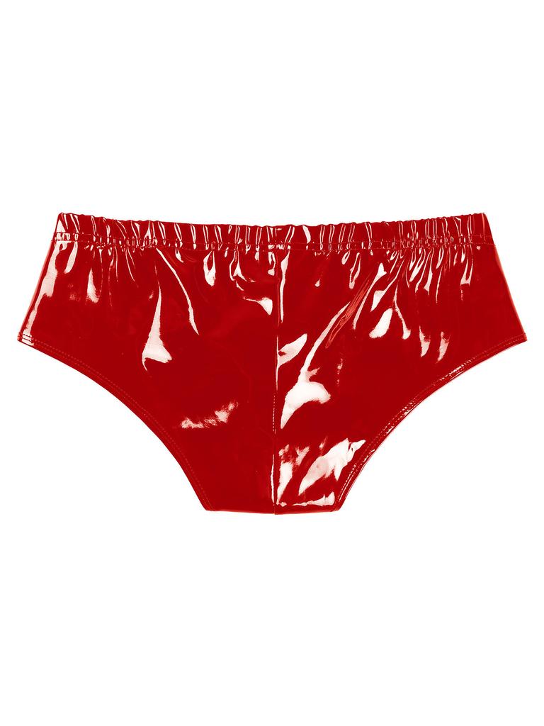 Men Low Rise Bikini Briefs Swim Trunks Metallic Shiny Bulge Pouch Panties Underwear Hot Pants