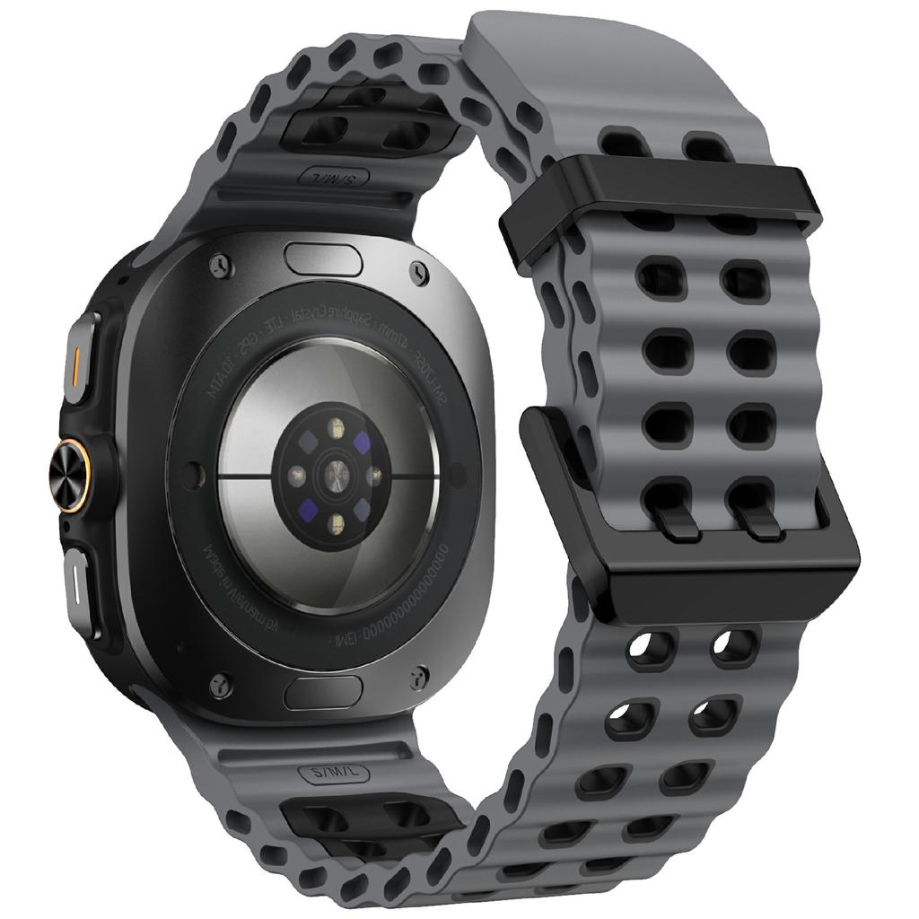 KALEBOL For Samsung Galaxy Watch Ultra 47mm Silicone Watch Band Dual Color Ocean Wrist Strap