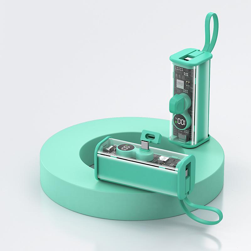 

Портативный мини-Power Bank VAORLO, 5000 мАч для Type-C, быстрая зарядка с молнией, 22,5 Вт, PD 20 Вт, супер зарядка, светодиодный цифровой дисплей Type-C зелёный