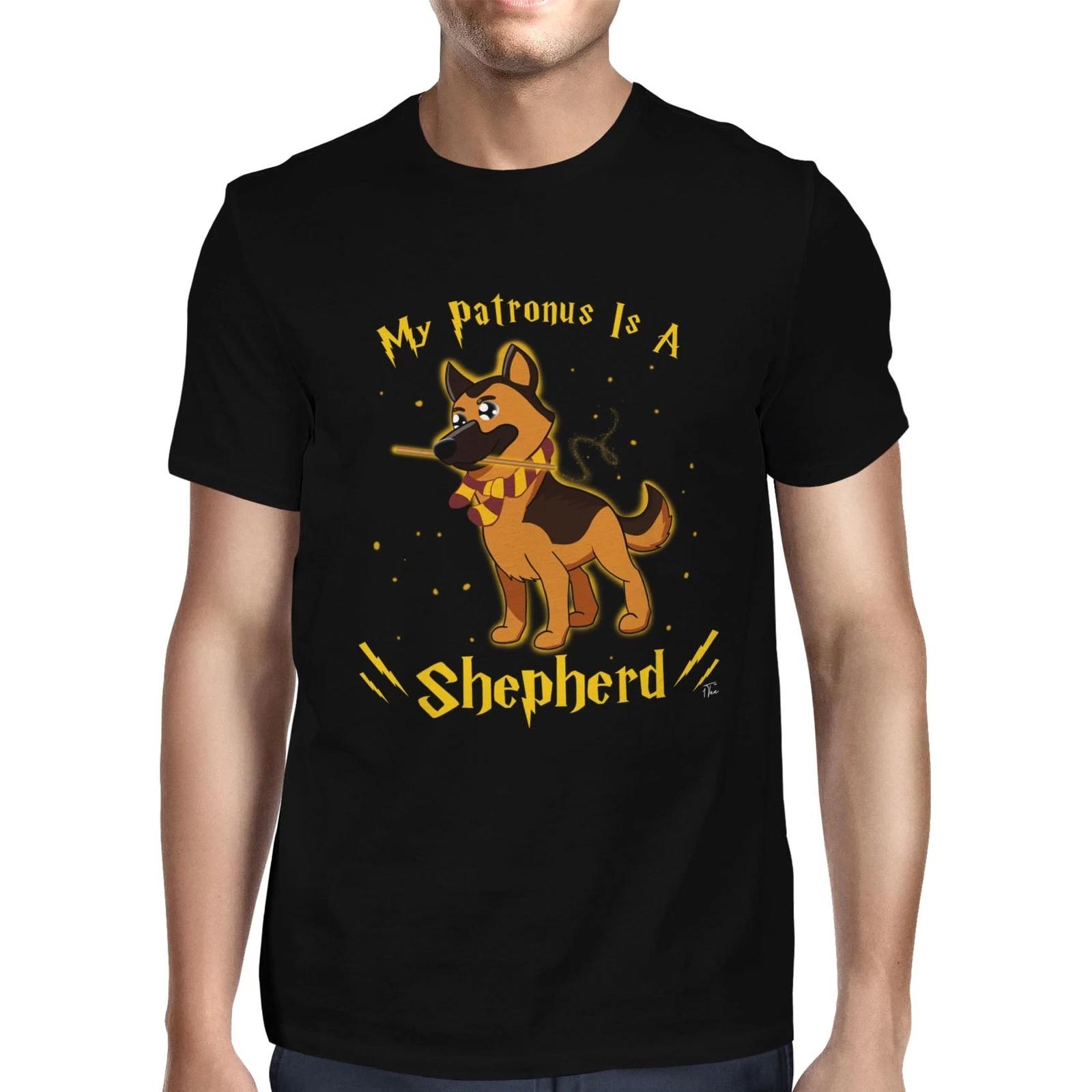 1Tee Mens My Patronus Is A Shepherd Dog T-Shirt XXL