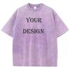Cotton Washed Tshirt Customized Printed T Shirt Retro Top DIY Your Like Photo or Logo Tshirt Fashion Custom Top Unisex