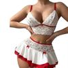Transparent Lace Lingerie Everyday Underwear Patchwork Matching Sexy Outfits For Woman Cosplay Costume Erotic Set
